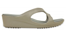 Crocs Sanrah Wedge Sandal Platinum/Silver