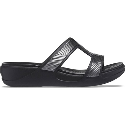 Dámské sandály Crocs Monterey Metallic Slip-On Wedge
